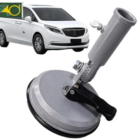Suction Cup Flag Mount, Adjustable Angle Car Flagpole Bracket, RV Flag Mount for Truck, Trailer, , Aluminium Alloy Base, Easy Mounting for Vehicle Flags, for All Vehicles