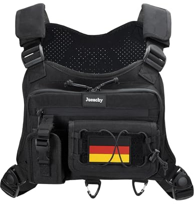 Jueachy Gilet da Corsa Uomo Tactical Running Vest Riflettente: Borsa per Corsa e Jogging - Cinghie Pettorali Regolabili Borsa per Cellulare Jogging Zaino da Corsa per Allenamento Corsa Escursionismo
