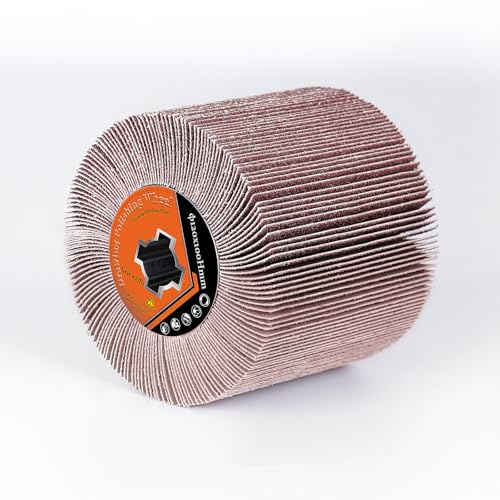Cepillo de láminas para máquina de satinado, cepillo de laminillas para renovador, grano 240, rodillo de pulido de fibra artificial adecuado para lijado intensivo de superficies de madera planas, 120