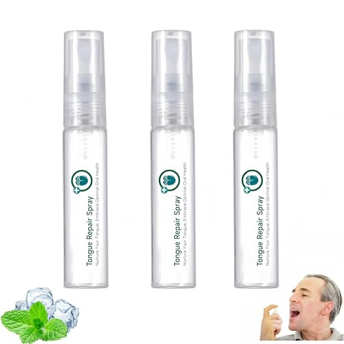 Spray riparatore per la lingua GlosShield, sollievo dalla lingua irritata, spray alla menta per l'alito, spray che rinfresca rapidamente l'alito (3Pezzo)
