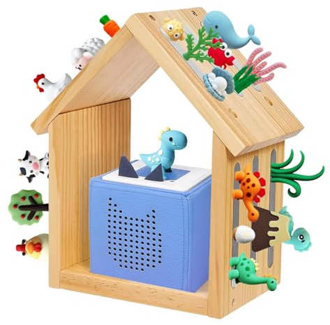BOUFEIDA Audio Figuren Für Regal, Hausform Aufbewahrung Regal Für 20-24 Zeichen Hölzerne Wand Schwebende Regale Für Mädchen Und Jungen Aus Holz Für Kinderzimmer