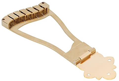 VGEBY Steg-Saitenhalter für Jazzgitarre, Langlebiges Zinklegierungsmaterial, Einfache Installation, Ideal für Jazzgitarren (GOLD)