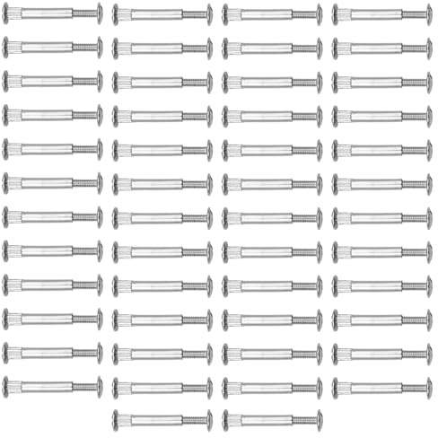CEEYSEE 100 Stück(50Set) Verbindungsschrauben M4 x 30-40mm Möbelverbinder Schrankverbinder Vernickelt Hülsenschrauben für Möbel Holzbrettern Schränken Möbelverbinder Schrauben (M4x30/JJL）