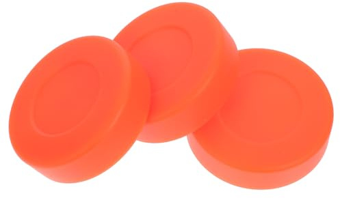 GARVALON 3 Stück Eishockey Puck Orange mit Verstellbarer Härte PVC Flacher Street Hockey Ball für Training und Outdoor Roller Skating Geeignet für Frauen und Anfänger