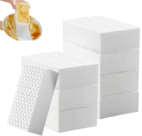 YAYNO 8 Pieces Magic Eraser Sponge Dirt Cleaning Home Sponge Eraser Stain Cleaning Multipurpose for Kitchen Bathroom Walls and Shoes Eliminates Dirt and Stains Reusable