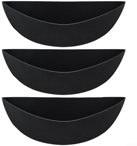Forro de fieltro semicircular para cestas colgantes diseñado para adaptarse a tamaños estándar de marco de alambre para necesidades de jardinería en interiores y exteriores (semicírculo 16i)