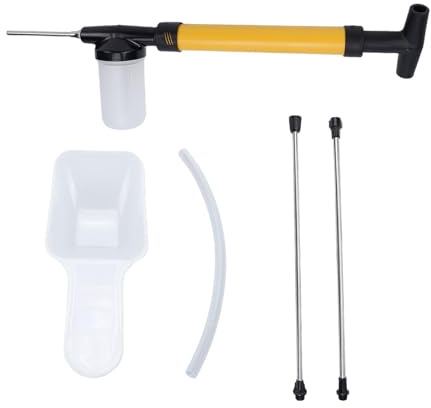 Taidda Applicateur de Terre de Diatomées, Plumeau de Jardin avec Poteau Télescopique de 1,2 M et Poignée Coudée à 17° pour Pulvérisation Verticale des Plafonds, Plinthes ou Goutti (Yellow)