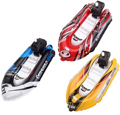 3pcs Wind Up Boat Bath Toys, Boat Inflatable Clockwork Toys, Bath Toy, Bathtub Floating Toy, Play Water Toys, Inflatable Paddle Boat Wind Up Toys Gifts for Boys Girls (Multicolor A)