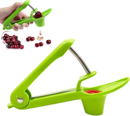 LeGeYo Dénoyauteur Cerise en Acier Inoxydable Dénoyauteur Manuel avec Ventouse pour Cerises Prunes Olives Vert