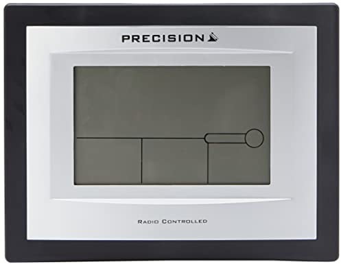 Precision LCD Radio Controlled Wall Desk Clock, Day,Alarm, Temperature Moonphase Display AP046