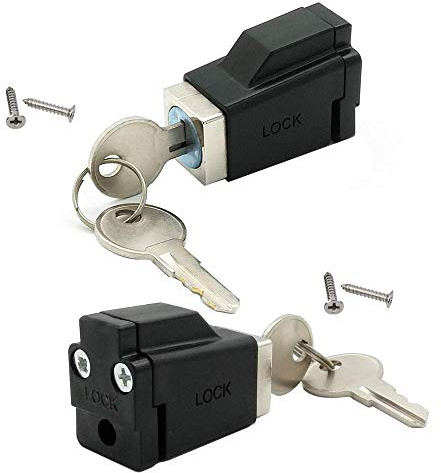 2 Pack Sliding Window Stopper Lock with 2 Keys - for Thickness 1/4 Small Frame Edge Clamp, Aluminum Alloy Windows Frame Locking Tool for Home Office Children Safety Sash Requires Drilling