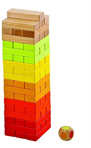 Lelin 56PC Wooden Stacking Tumbling Tower Block Game For Children Kids