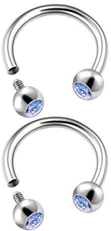 KJM FASHION 2 STK Chirurgenstahl Circular Barbell 1,2mm 16g Ohrringe