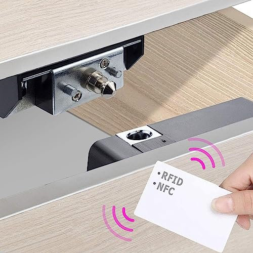 Serratura elettronica RFID intelligente NFC per cassetto, serratura nascosta per armadietti in legno, credenze, mobili dispensa (Android iOS)