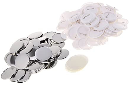 non-brand 100 Sets Buttons mit Anstecknadel Buttonrohlinge für Badge Button Maker Machine Pin Ober- / Unterseite
