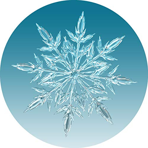 Essbarer Tortenaufleger Eiskristall, Schneeflocke // Kuchendekoration Winter, Schnee // 20cm (Oblatenpapier)