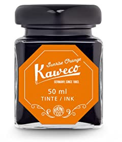 Kaweco Tintenglas 50 ml | Sonnenorange Sunrise Orange | Premium Tinte für Füller im Tintenfass | vegan tierversuchsfrei wasserlöslich nachhaltig | Schönschrift Kalligrafie Lettering Schreibtinte