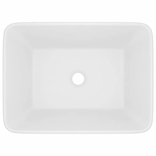 Tidyard Lavabo da Appoggio Design Moderno Bacinella Lavandino Lavello in Ceramica Sanitari Bagno 40x15 cm/41x30x12 cm,Disponibile in Tanti Colori Diversi