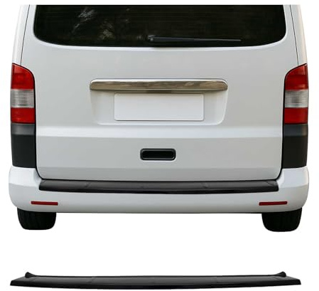 OMAC Ladekantenschutz Stoßstange kompatibel mit VW T6 T6.1 ab 2015 Doppeflügel Schwarz Glanz