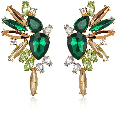 EVER FAITH Pendientes Mujer Diamantes de Imitación de la Vendimia Elegante Marquesa de Color Gota de Cristal Cuelgan Aretes