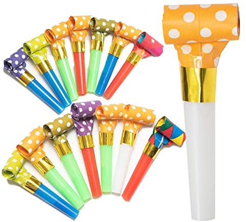 XIANGLONGY 25 PCS Trombette Festa Compleanno, Partito Trombette Fischietto Carnevale Trombette, Trombette Compleanno Bambino, Perfetto per Feste di Compleanno, Feste, Natale, Halloween.