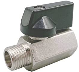 1 Stück Messing Mini Kugelhahn 1/8, 1/4,3/8 1/2, Luftkompressorventile von Stecker auf Buchse (Size : 3/8)