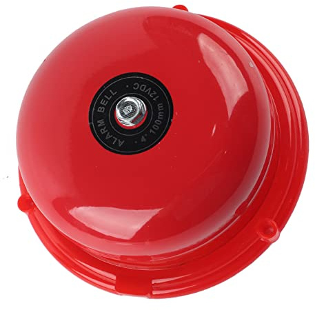 Campanello D'allarme Antincendio, Campanello Elettrico a 4 Pollici con Controllo Antincendio in Metallo, 100Db) (12V)
