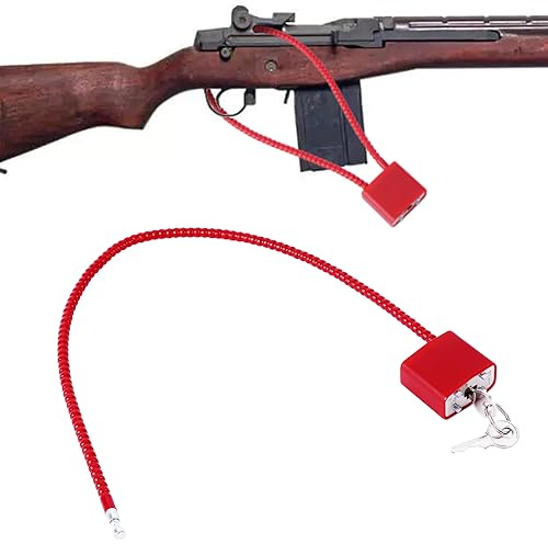 HONESECUR Kabelpistol lås kabellängd triggerlås bagagelås säkerhetsdörrlås – röd