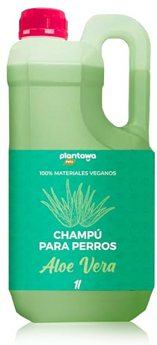 PLANTAWA Champú para Perros Aloe Vera 2L, Sin alérgenos, Sin parabenos, 100% Vegano, Ideal con Problemas de Piel, Dermatitis, Piel Atópica, Piel Sensible, Extractos Naturales, Sin Isotiazolonas