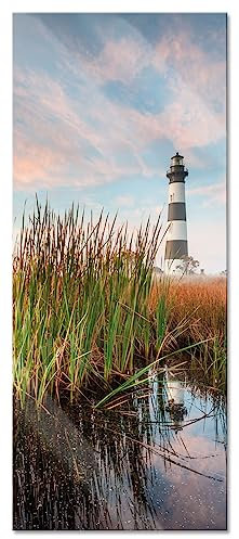 Pixxprint Glasbild Panorama, Wandbild aus Echtglas, Leuchtturm, 120x50 cm, inkl. Aufhängung und Abstandshalter