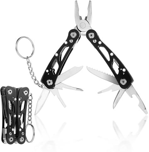Ouligay Multifunktionszange Klein, 13 in 1 Mini Multitool mit Zange, Multifunktionstool mit Zange Klappmesser, Faltbares Mulitool für Den Outdoor Camping Wandern Reparieren