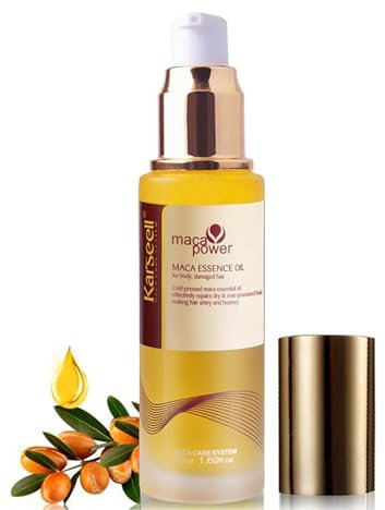 Karseell Olio Capelli Collagene e Argan per Riparazione Profonda, Maca Essenza per Capelli Secchi e Crespi, 50ml
