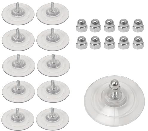 ASOFTY 10 Stück M8 Saugnapf mit Gewinde, Ø 85 mm Runde Saugnäpfe für Fenster, Saugnapf Ohne Haken mit Metallschraubenmutter, PVC Transparente Saugknöpfe für Glas, Wand, Küche, Badezimmer, Auto