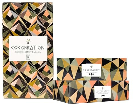 Cocobration Shisha Grill Kohle Öko Kokosnuss Naturkohle - 27 mm natürliche Shishakohle aus Kokosnussschalen, ohne Zusatzstoffe und wenig Aschebildung (4 KG)