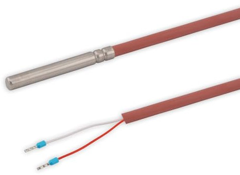 Tmonit - PT100 Temperaturfühler mit 1,25 Meter Silikon-Leitung | bis 200°C | 5 x 50 mm Schutzhülse | Temperatursensor Fühler Kabelfühler Solarfühler | Made in Germany