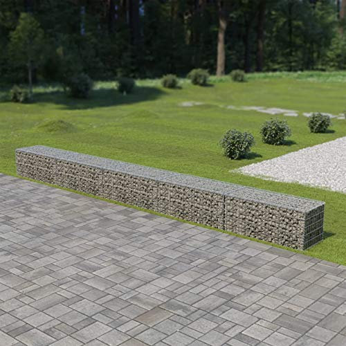 IKAYAA Gabbioni Metallici per Pietre Gabbioni per Sassi da Giardino Gabbioni a Rete Cestello Metallico in Acciaio Zincato-600 x 50 x 50 cm