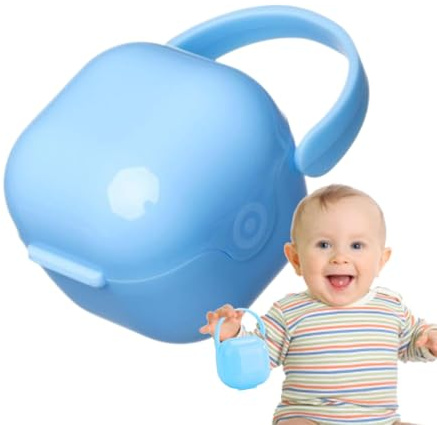 Schnullertasche – Beruhigende Schnullerhülle für Schnuller | Schnullerbehälter | Schutzbehälter für Schnuller und Beißring | Schnullerbox für Babys | Schnullerhalter, Boxen, blau, Se référer au