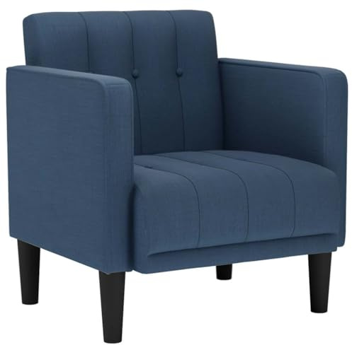 vidaXL Sessel mit Armlehnen Blau 53 cm Stoff, Sofasessel, Fernsehsessel, Relaxsessel, Einzelsofa, Relaxsofa, Loungesessel, Wohnzimmer Sessel