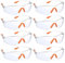 Ajuanbazha Lot de 8 Lunettes de Sécurité Transparentes, Lunettes de Protection avec Verres en Plastique, Pont de Nez et Embouts en Caoutchouc, Idéales pour le Travail Laboratoire