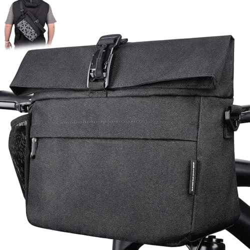 GXCROR Lenkertasche Fahrrad,9L,Fahrradtasche Lenker,Lenkertaschen,Fahrradlenkertasche mit Schultergurt