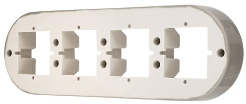 Cornice in porcellana retrò, 4 scomparti, serie PR1 grigio-beige