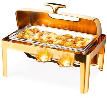 9L Chafing Dish Buffet Set - Large Capacity, Stainless Steel w/Visible Lid, Surround Insulation for Buffets, Parties,A-60 * 40 * 47 cm