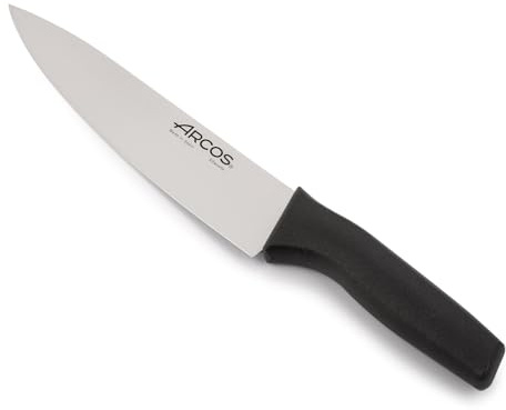 Arcos Cuchillo Chef Profesional - Hoja de Acero Inoxidable NITRUM 200 mm - Mango Ergonómico Antideslizante - Resistente al Lavavajillas - Serie Verona
