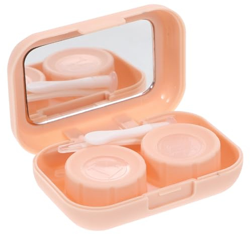 ibasenice Petit Étui à Lentilles de Contact avec Miroir Portable en Abs et Verre, Léger et Compact, pour Ranger Vos Lentilles Votre Paquet ou Valise