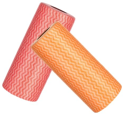 POPETPOP Rollo Desgarro Cocina Tejida de Desechables No Paños de Tela de, Rollos Resistentes al Absorbentes de Agua Aceite 2 y para Uso Comercial y Limpieza de Muebles