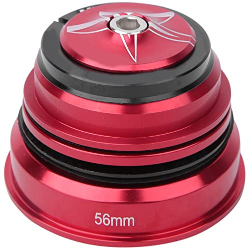 Serie sterzo per bici in lega di alluminio da 44 mm - 56 mm, sostituzione stelo forcella anteriore bicicletta, set serie sterzo leggera e resistente con cappuccio antipolvere per (Rosso 44/56MM)