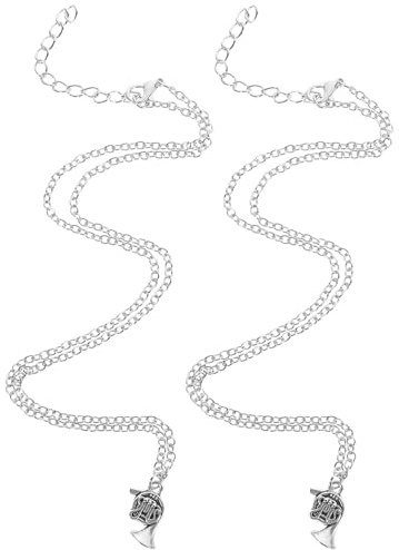 MOKKHNB 2 Stück Halsketten mit Waldhorn Anhänger Damen Charm Halskette aus Robustem Metall Modeschmuck für Musikliebhaber Vielseitige Halskette mit Anhänger