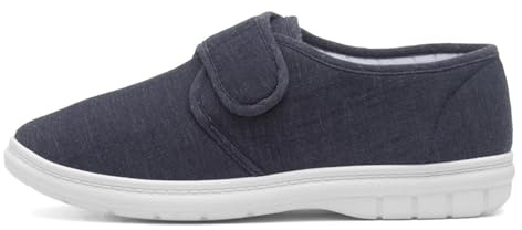 Hobos Men's Navy Easy Fasten Full Canvas Shoe - Size 11 UK - Blue