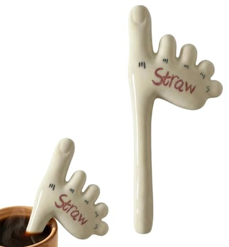 Foot - Cannuccia fatta a mano, 17 x 8 cm, per birra fredda, lavabile, divertente accessorio per feste, fischietto da cocktail in pura porcellana, per ospiti