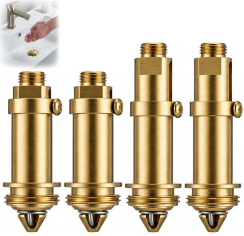 4Pcs Valvula Click Clack Lavabo, Perno Válvula de Desagüe de Latón con Resorte de Compresión, Recambio para Juego de Drenaje Universal, Repuesto para Tapones de Lavabo Bañera Fregadero